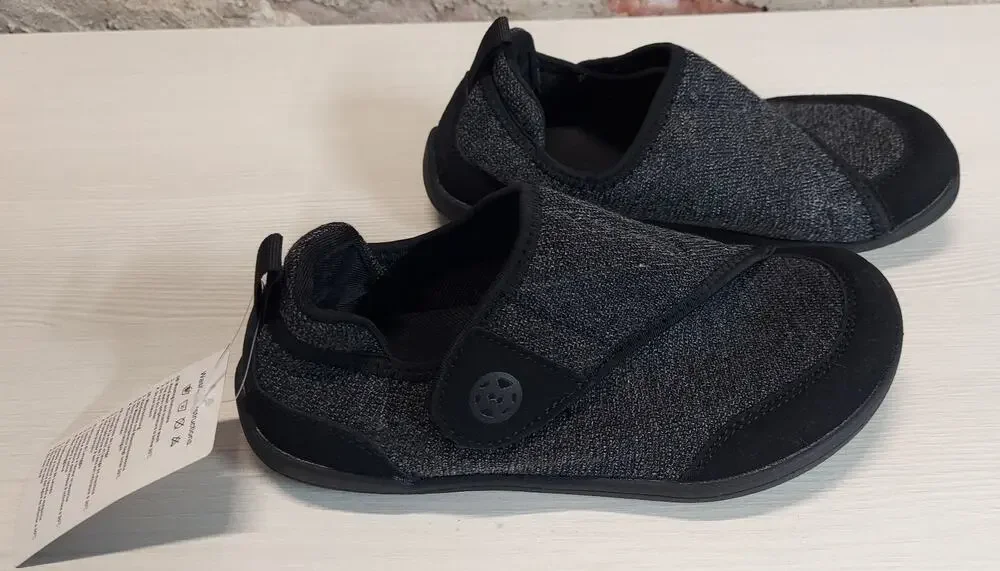 Barefoot Minimalist Water Shoes Unisex US 6.5W 5M Black Gray Hook Loop Slip New